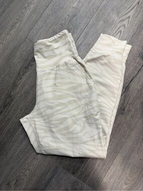 Old Navy Cream Zebra-Print Track Joggers